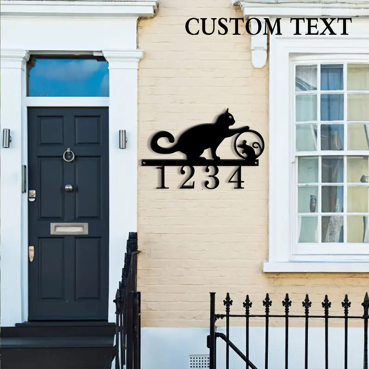 Home Decor Garden - 1Pc Custom cat Metal Door Street