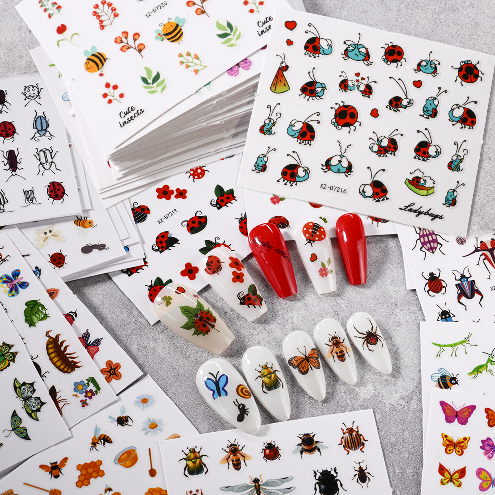 Home Decor Humacao - 30Pcs/Lot Cute Bee Ladybug Ant Nail