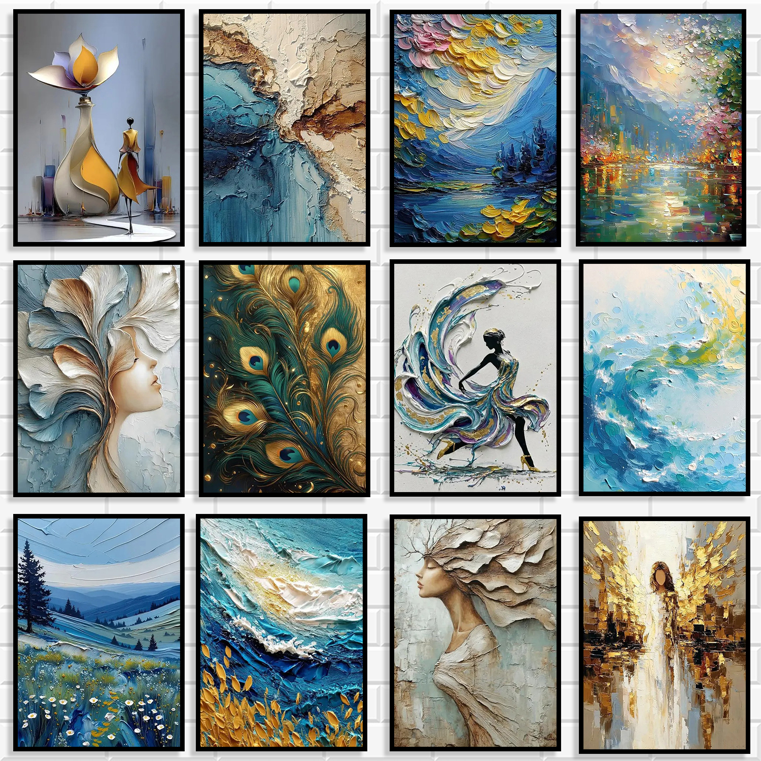 Home Decor Color Palettes - Abstract Textured Canvas Wall Art Set