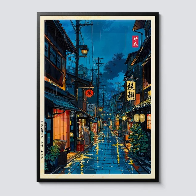 Home Decor Japanese - Japanese Tokyo Teahouse Cartoon Canvas Print