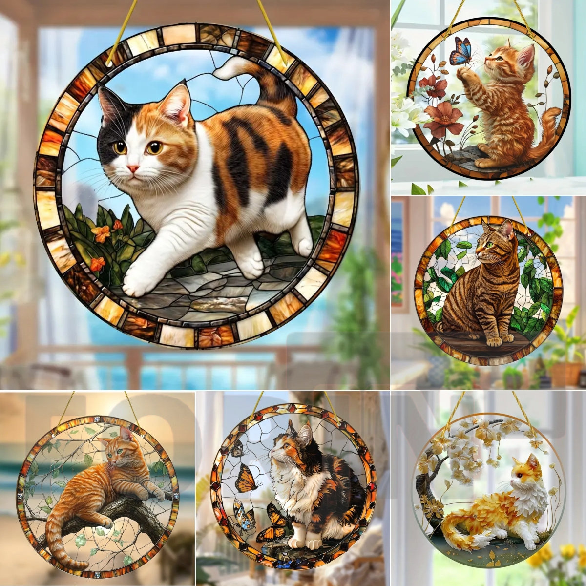 Home Decor Garden - Lively and Lovely Pet Cat Stained