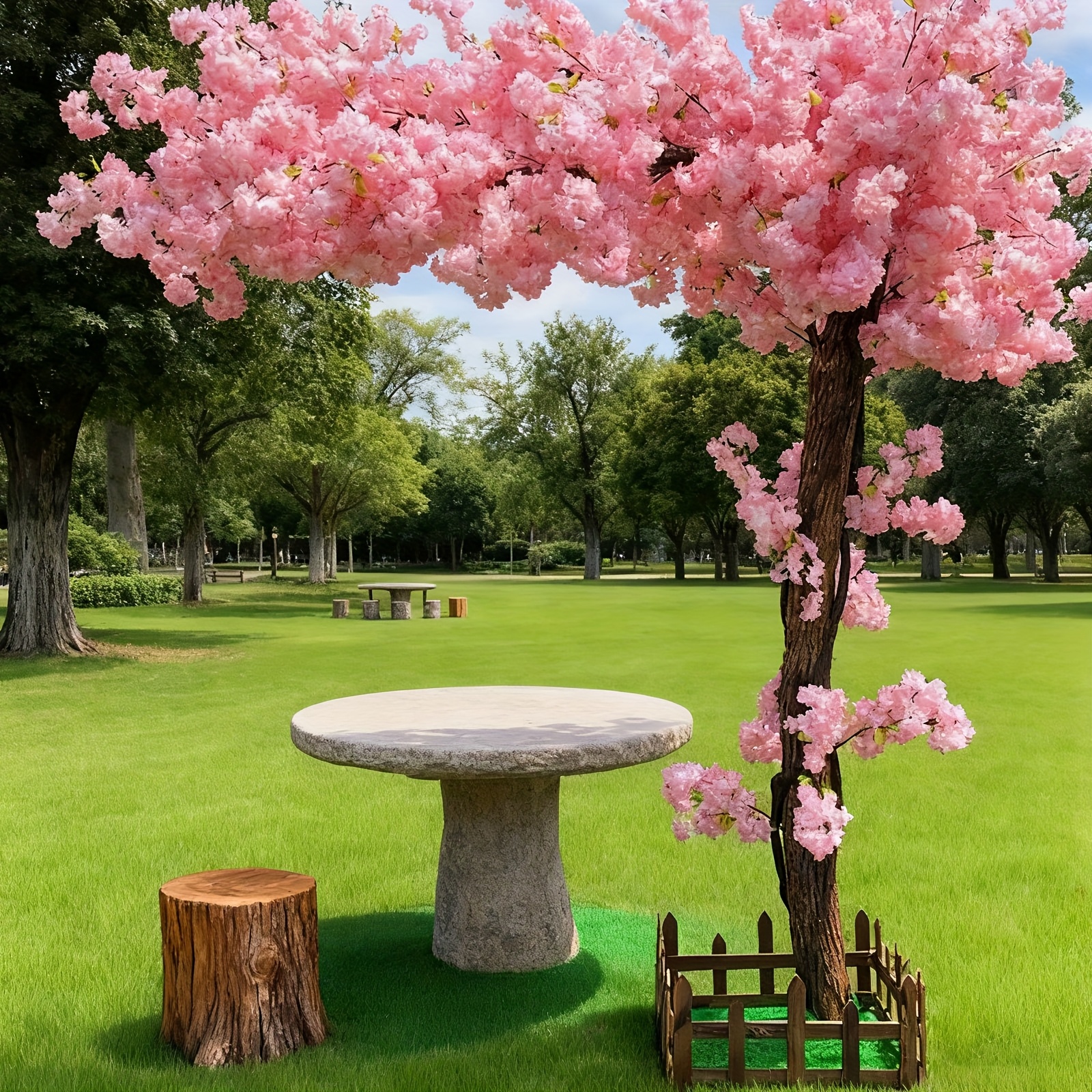 Home Decor Living - Artificial Cherry Blossom Tree, Handmade Light