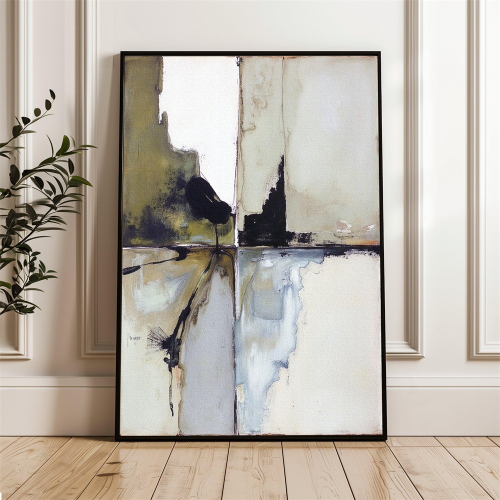Home Decor Color Palettes - Modern Abstract Art Print Neutral Palette