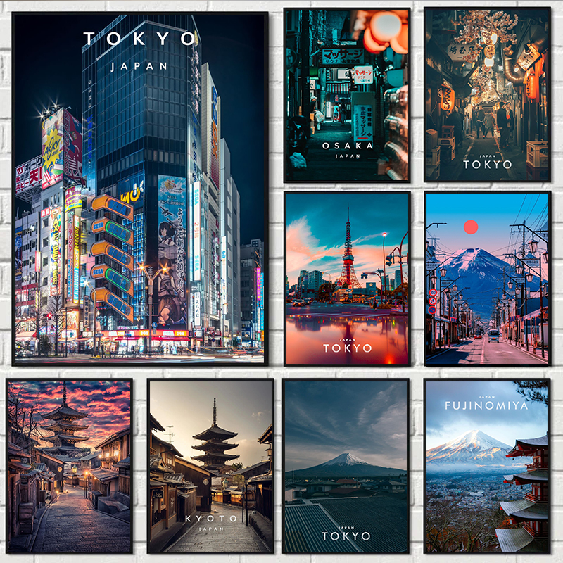 Home Decor Japanese - Vintage Japan Tokyo Japanese City Landscape