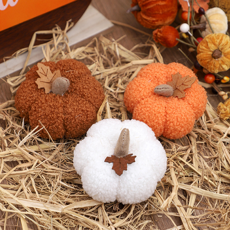 Home Decor You - Fluffy Pumpkin Plush Halloween Pumpkin Decor