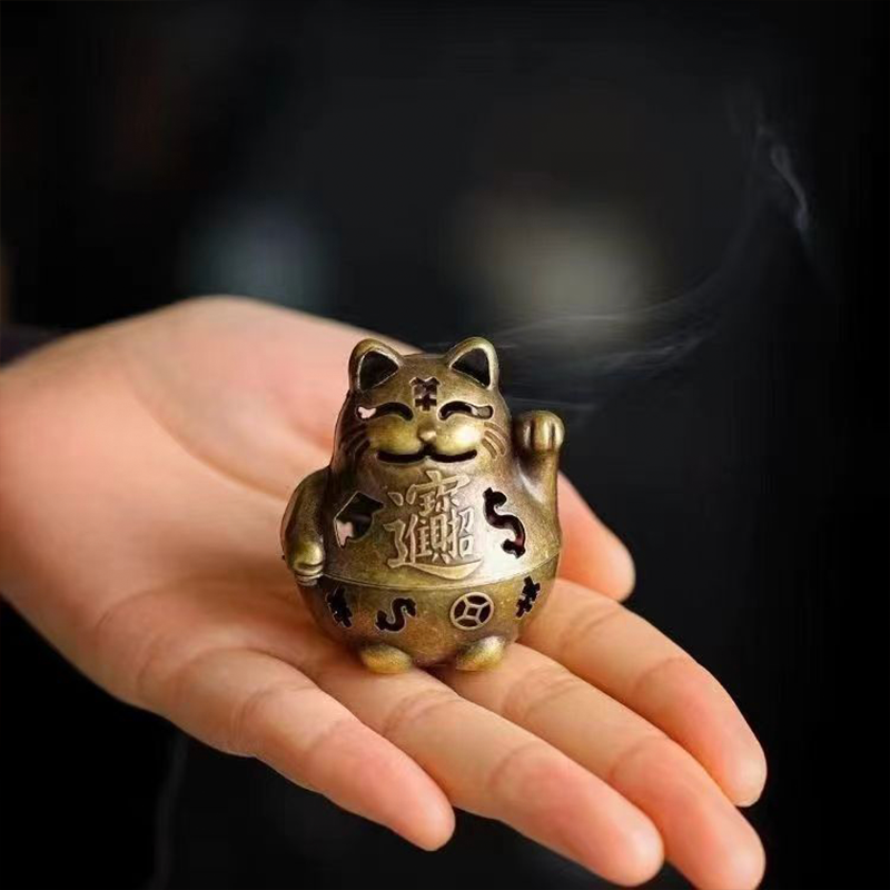 Home Decor Humacao - Lucky Cat Incense Burner Elegant Japanese-Style