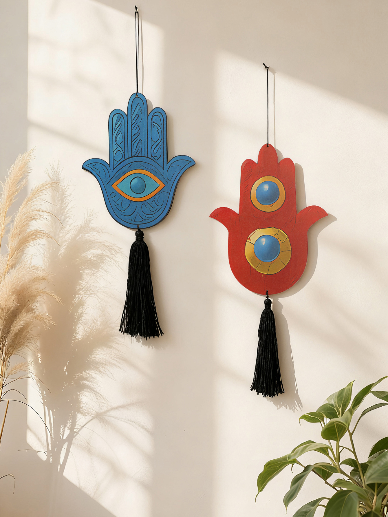 Home Decor Humacao - 1pc Hamsa Hand Wall Hanging Decor,