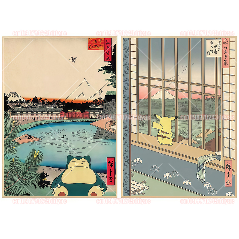 Classic Pokemon Canvas Paintin - Home Decor Japanese บทวิจารณ์และราคา