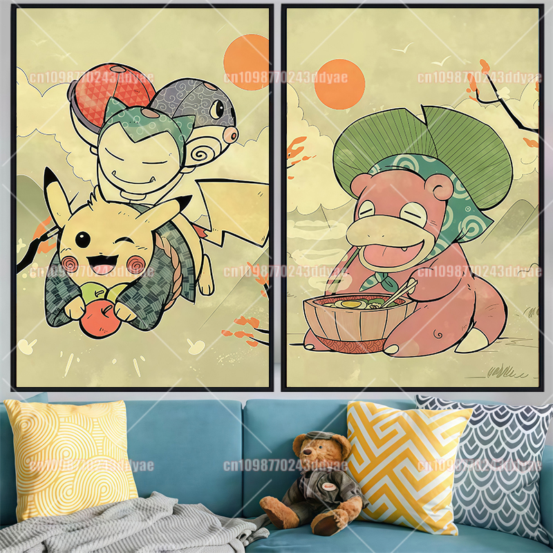 Classic Pokemon Canvas Paintin - Home Decor Japanese บทวิจารณ์และราคา