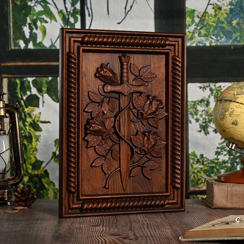 Vintage Solid Wood Carved Rose - Home Decor Living บทวิจารณ์และราคา