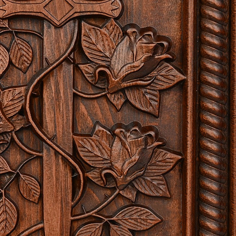 Vintage Solid Wood Carved Rose - Home Decor Living บทวิจารณ์และราคา