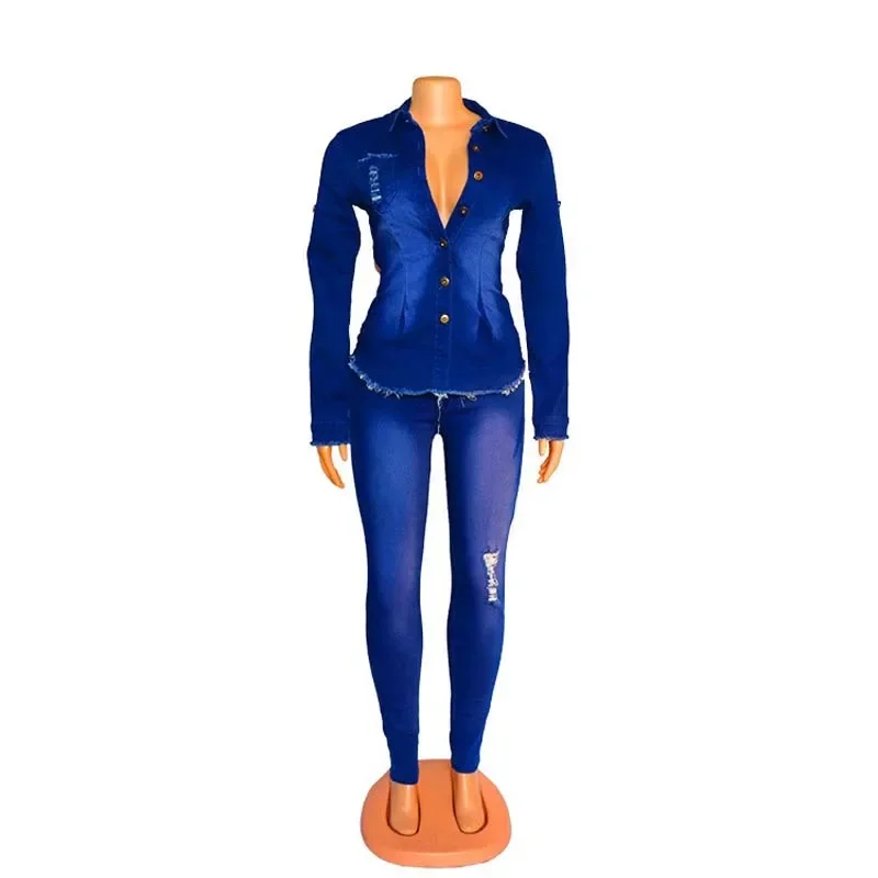 Casual Denim 2 Piece Set Jeans - Home Decor Zara บทวิจารณ์และราคา