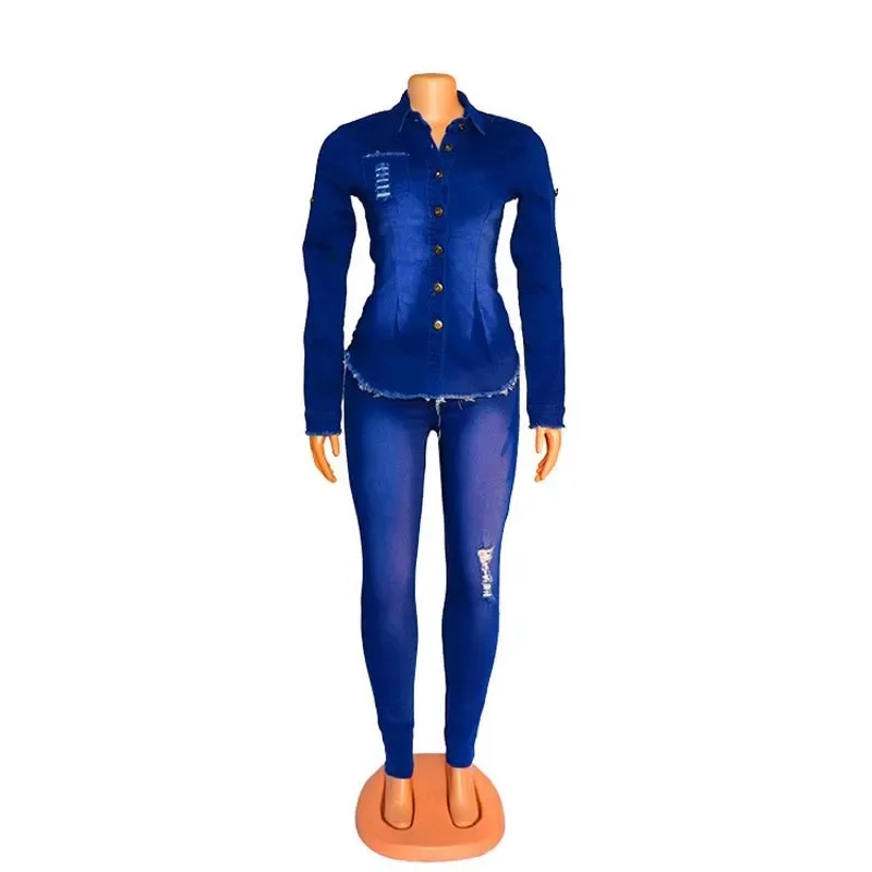 Casual Denim 2 Piece Set Jeans - Home Decor Zara บทวิจารณ์และราคา