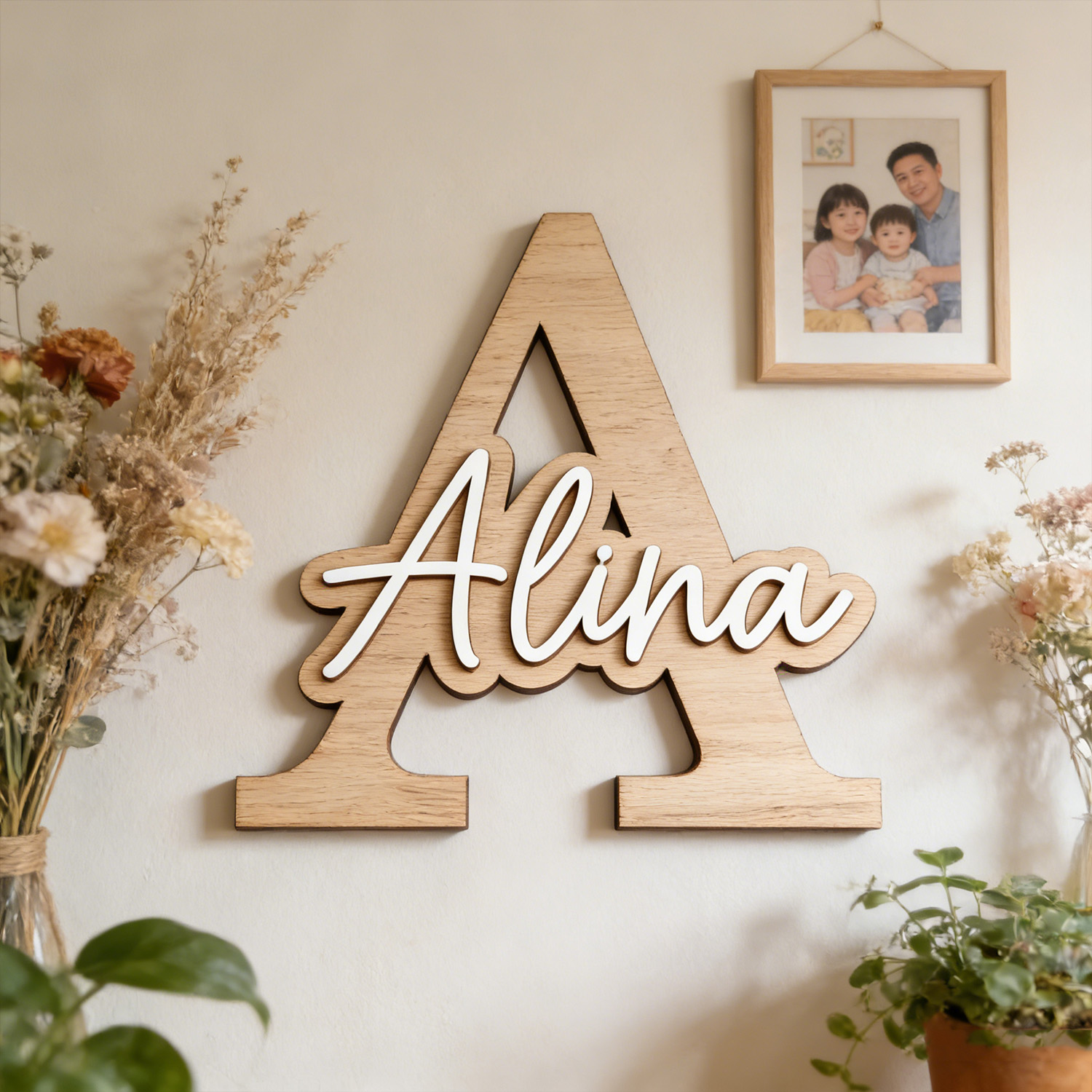 1pc Customizable Wooden Letter - Home Decor For Birthday บทวิจารณ์และราคา