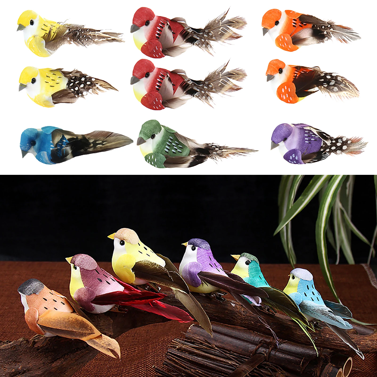 12pcs Set Artificial Birds Fak - Home Decor Ikea บทวิจารณ์และราคา