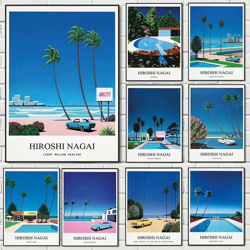 Vintage Nagai Hiroshi Vaporwav - Home Decor Japanese บทวิจารณ์และราคา