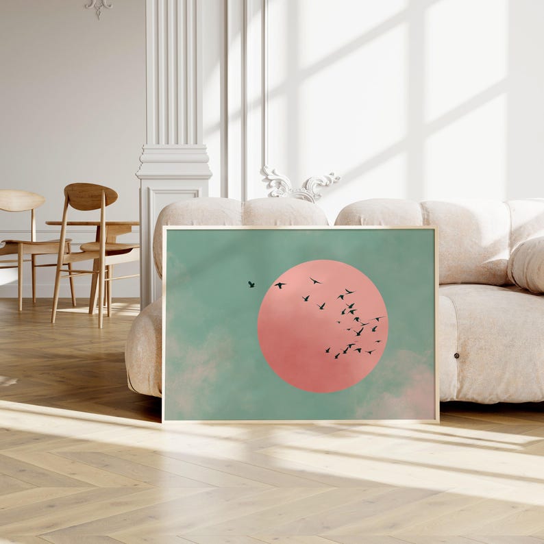 Japanese Sun & Cranes Canvas W - Home Decor Japanese บทวิจารณ์และราคา