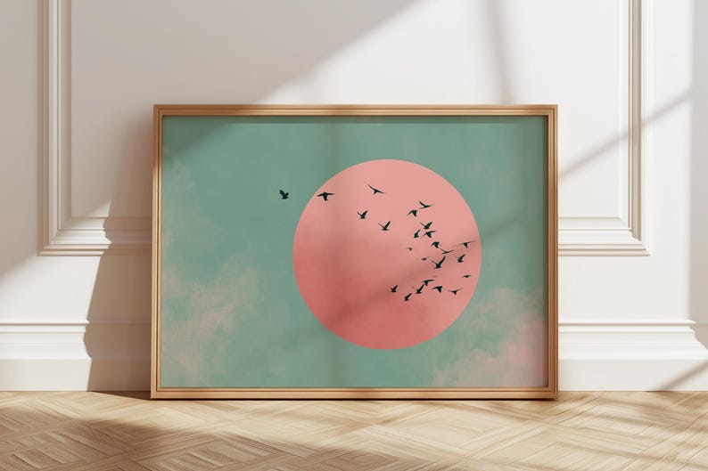 Japanese Sun & Cranes Canvas W - Home Decor Japanese บทวิจารณ์และราคา