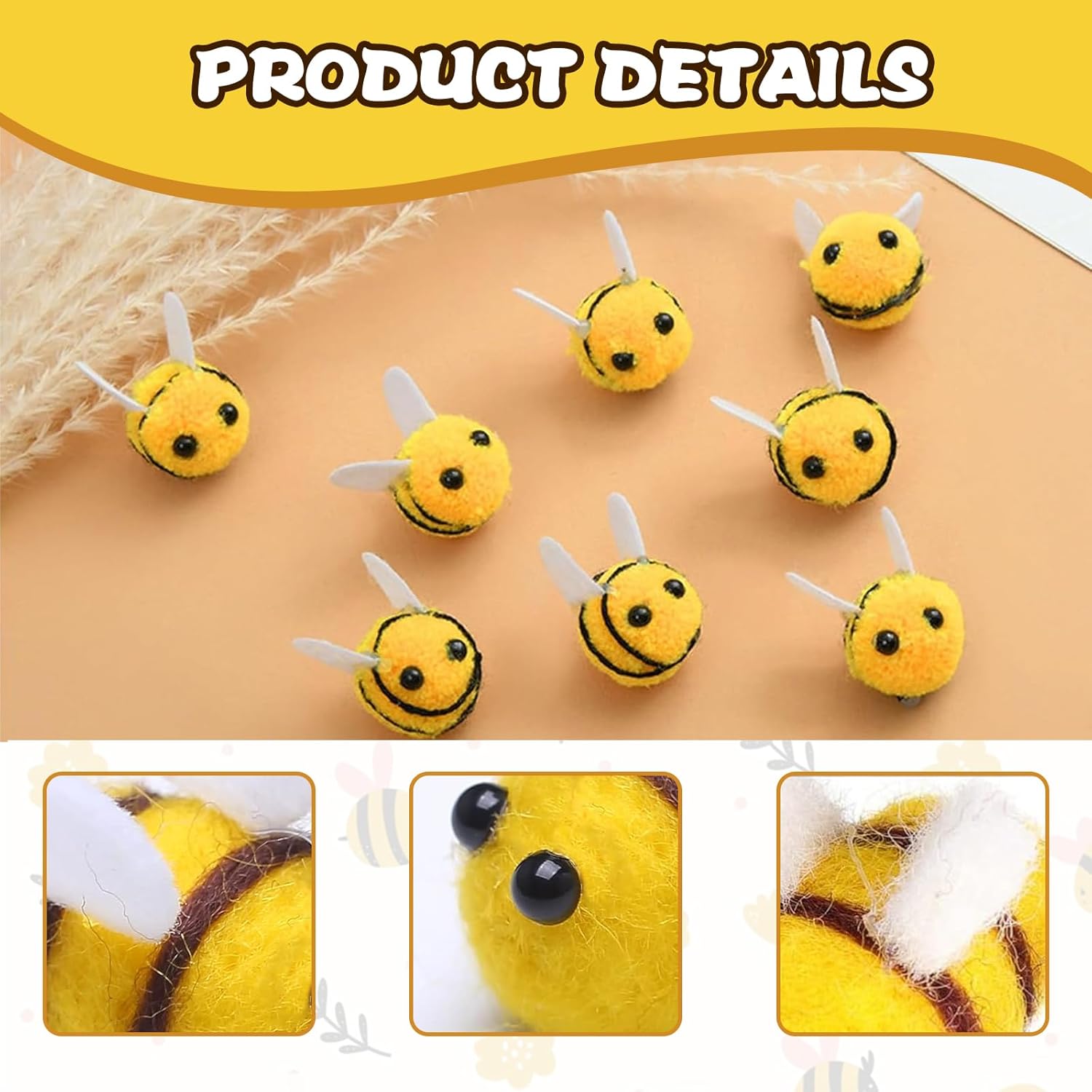 20Pcs Bee Pompom Hair Ball Pol - Home Decor Ikea บทวิจารณ์และราคา