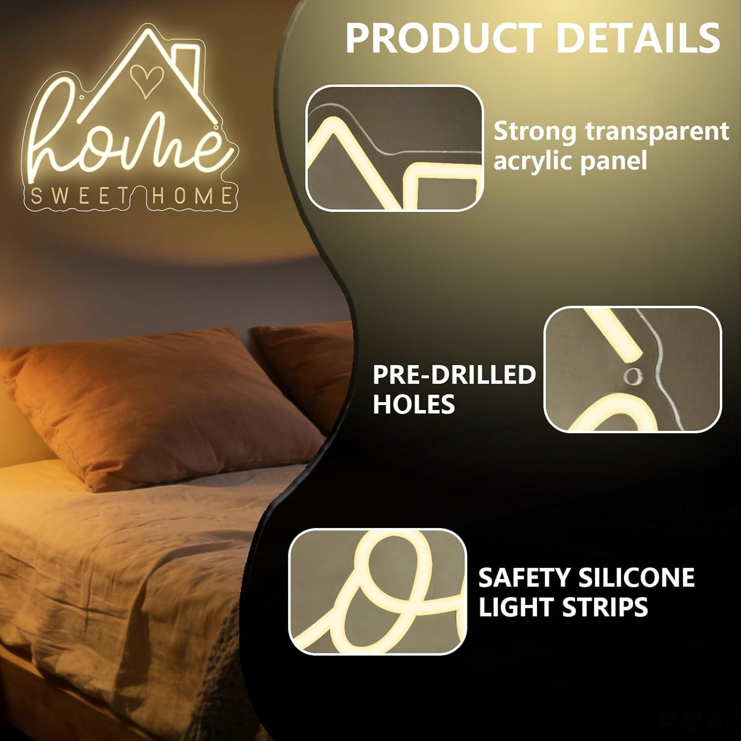 Sweet Home Neon Sign USB Dimma - Home Decor Room บทวิจารณ์และราคา