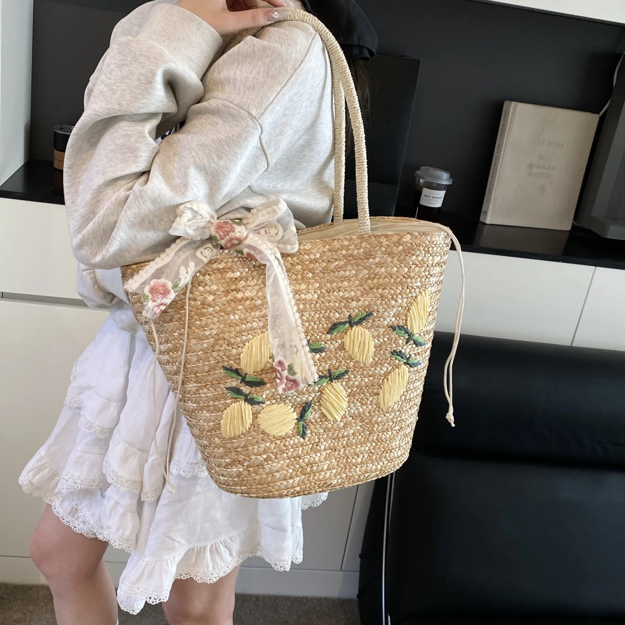 Large Capacity Beach Shoulder  - Home Decor Rattan บทวิจารณ์และราคา