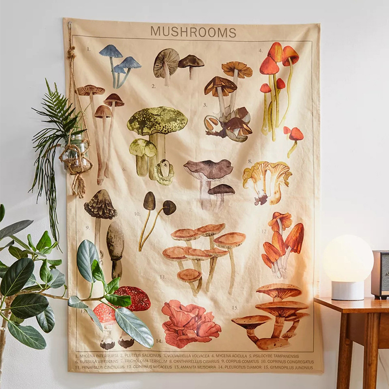 Psychedelic Mushroom Tapestry  - Home Decor Hippie บทวิจารณ์และราคา