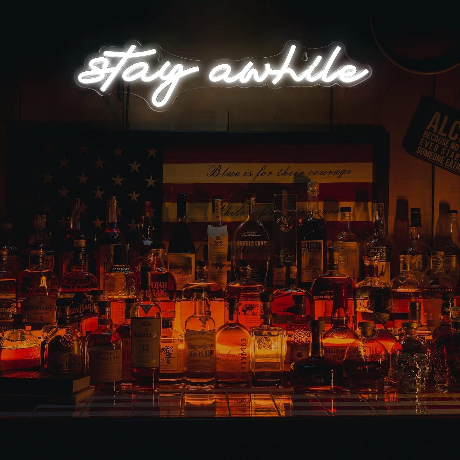 Stay Awhile Neon Signs USB Dim - Home Decor Room บทวิจารณ์และราคา