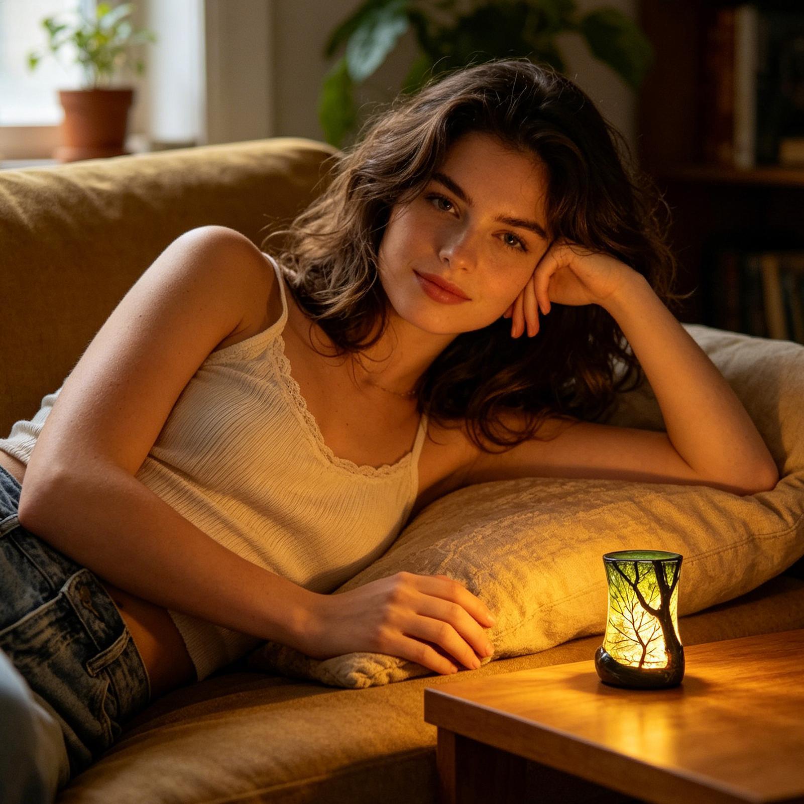 Bedside Table Lamp Forest Nigh - Home Decor Room บทวิจารณ์และราคา