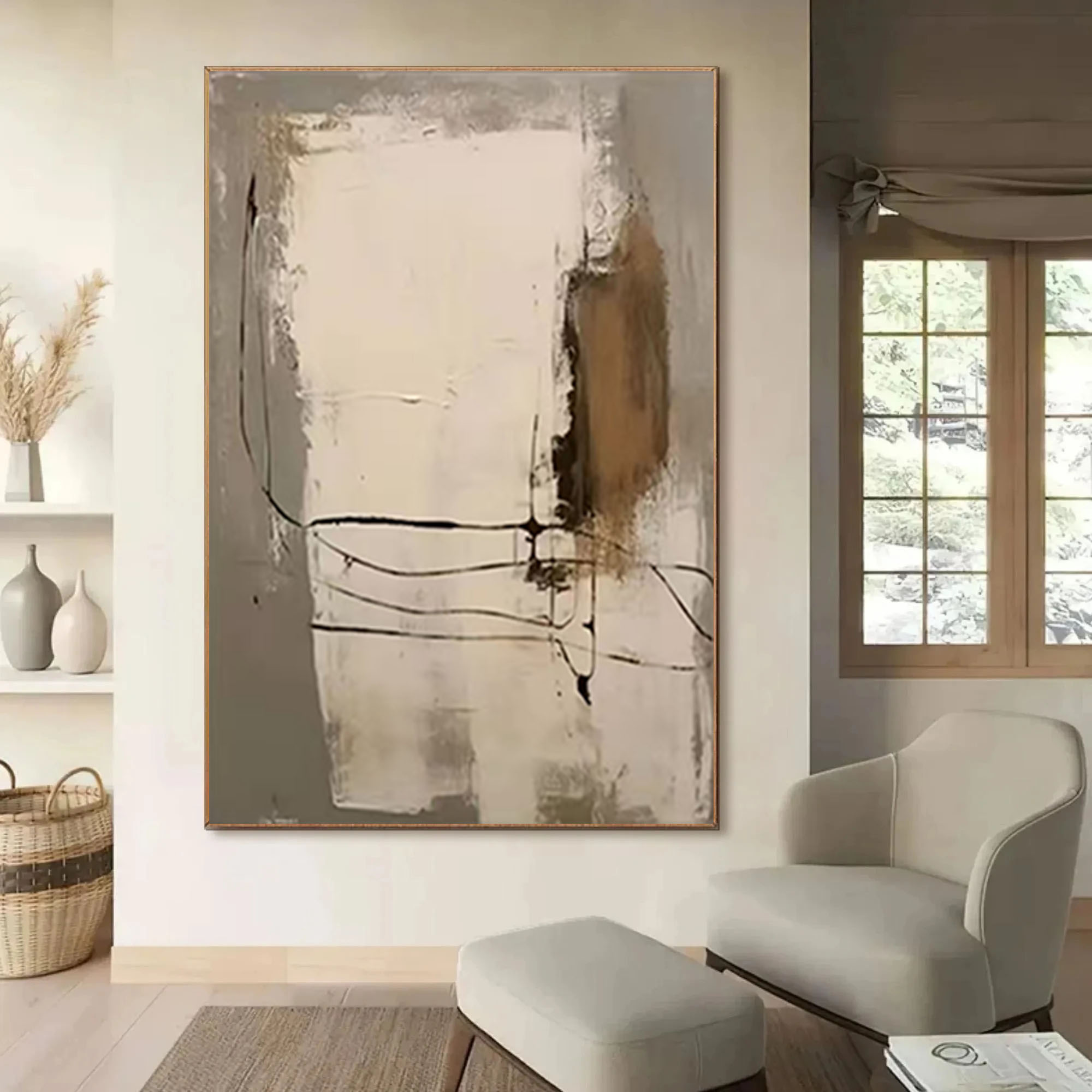 100% Hand-painted Oil Painting - Home Decor Color Palettes บทวิจารณ์และราคา