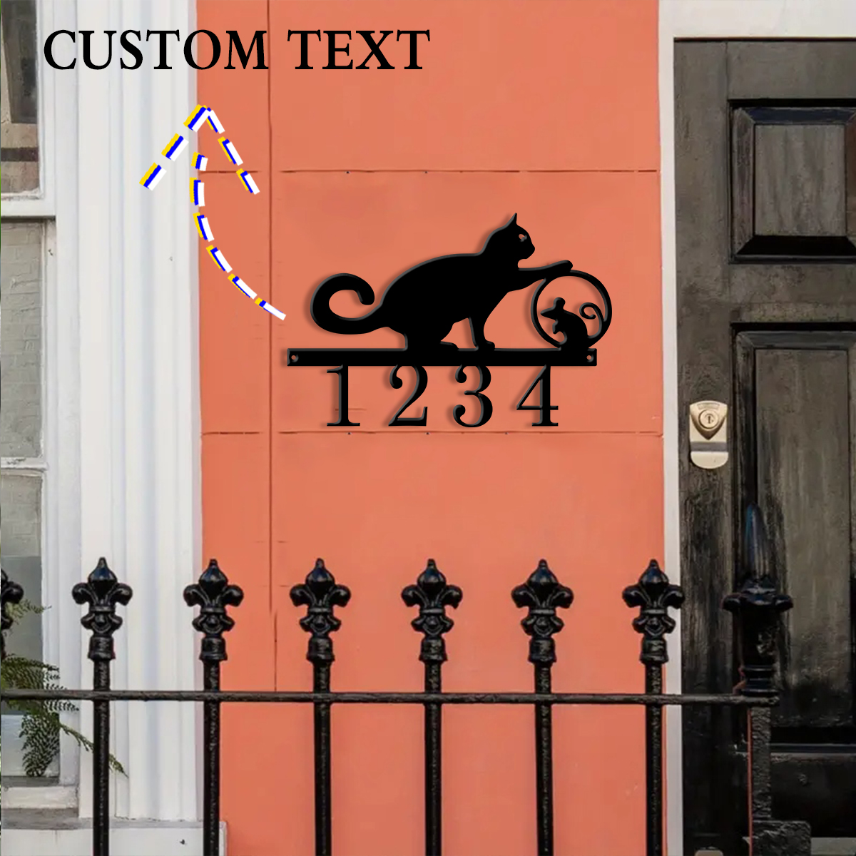 1Pc Custom cat Metal Door Stre - Home Decor Garden บทวิจารณ์และราคา