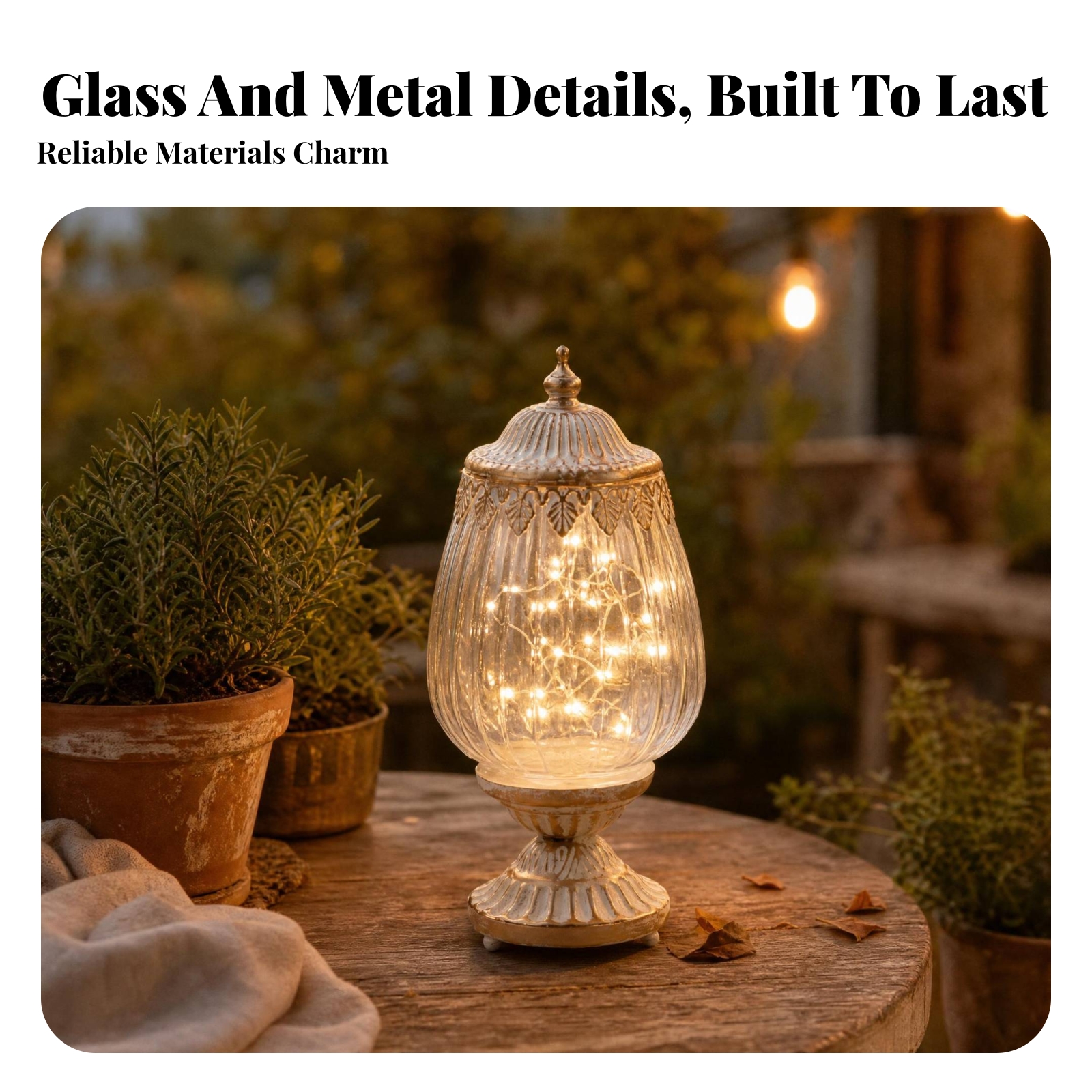 Vintage Ribbed Glass Lantern O - Home Decor Garden บทวิจารณ์และราคา