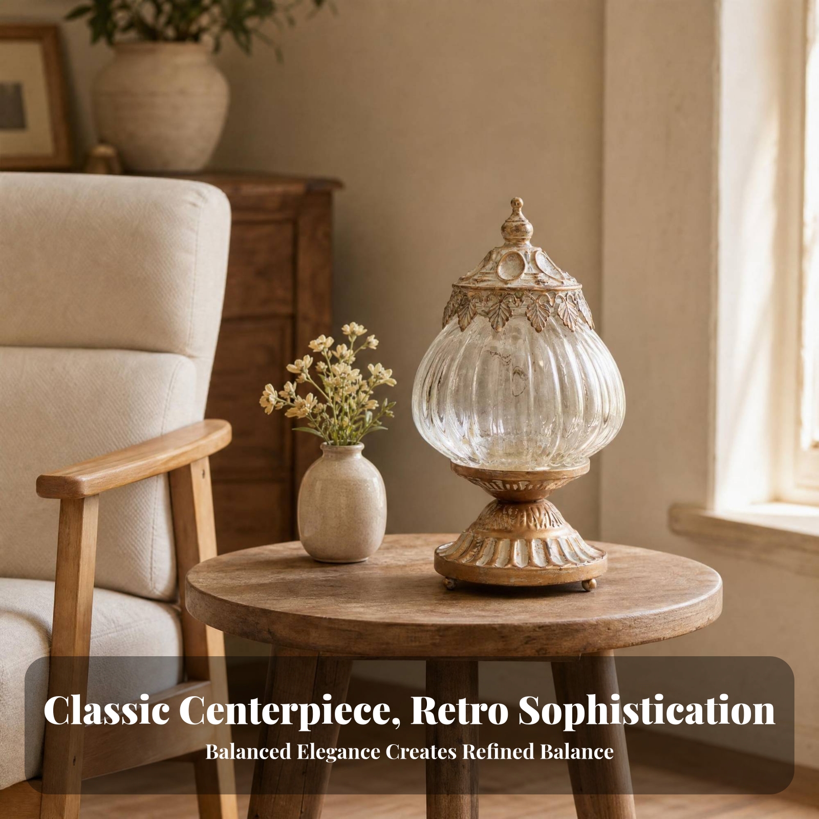 Vintage Ribbed Glass Lantern O - Home Decor Garden บทวิจารณ์และราคา