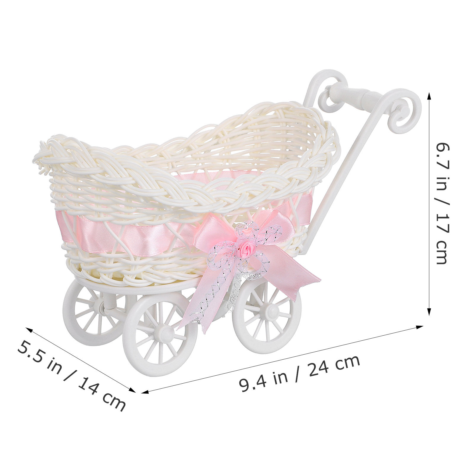 2Pcs Festive Cart Shaped Imita - Home Decor Rattan บทวิจารณ์และราคา