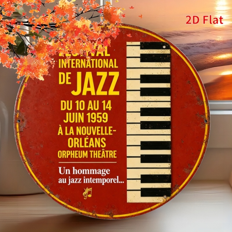 2D Flat-1pc-Jazz Music Festiva - Home Decor New Orleans บทวิจารณ์และราคา