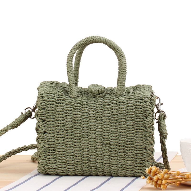 Summer Straw Beach Bag Handmad - Home Decor Rattan บทวิจารณ์และราคา