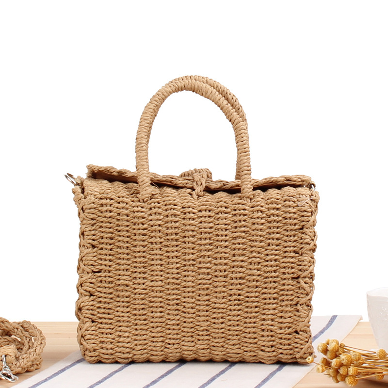 Summer Straw Beach Bag Handmad - Home Decor Rattan บทวิจารณ์และราคา