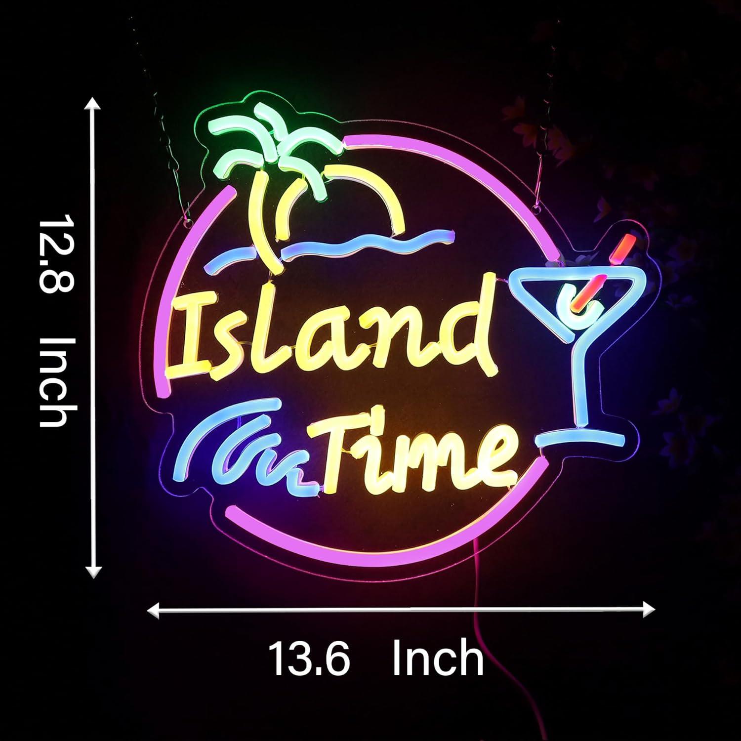 Island Time Neon Sign LED Ligh - Home Decor Gift บทวิจารณ์และราคา