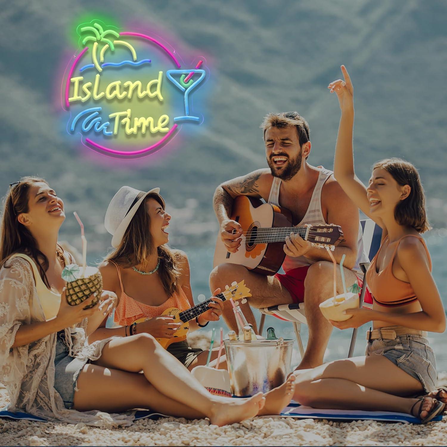 Island Time Neon Sign LED Ligh - Home Decor Gift บทวิจารณ์และราคา