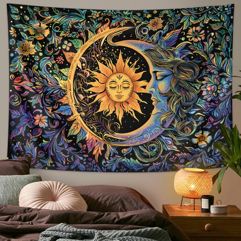 Sun and Moon Tapestry, Mystic  - Home Decor Hippie บทวิจารณ์และราคา