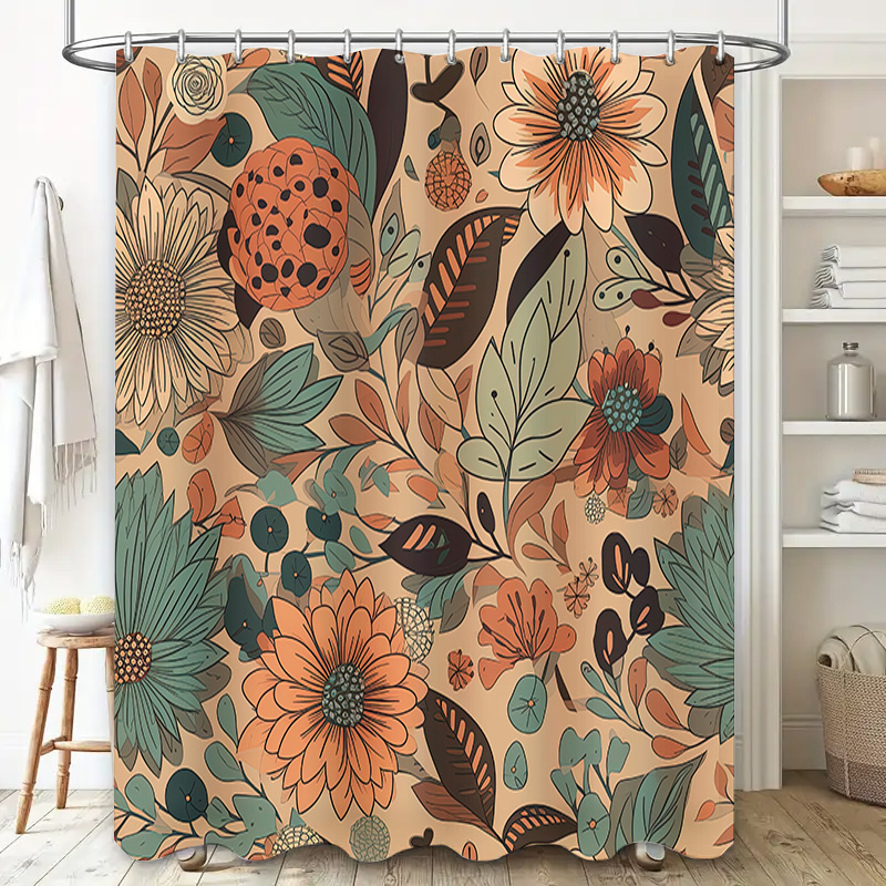 Modern Floral Shower Curtain R - Home Decor Color Palettes บทวิจารณ์และราคา