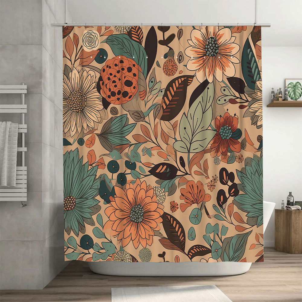 Modern Floral Shower Curtain R - Home Decor Color Palettes บทวิจารณ์และราคา