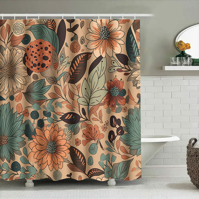 Modern Floral Shower Curtain R - Home Decor Color Palettes บทวิจารณ์และราคา