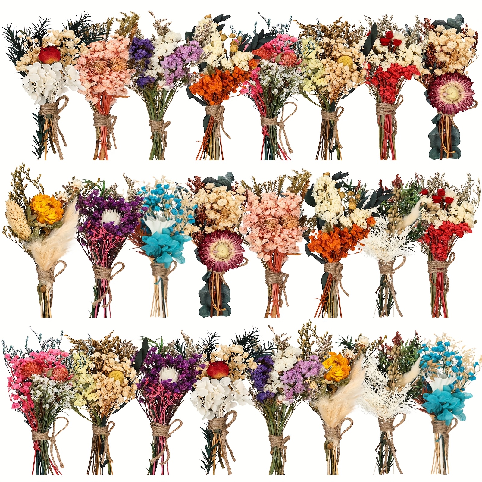 24pcs Handmade Boho Dried Flow - Home Decor Color Palettes บทวิจารณ์และราคา