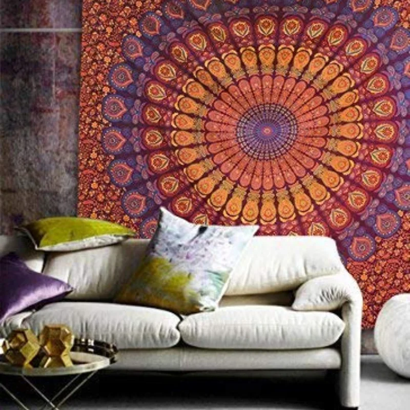Hippie Mandala Tapestrys India - Home Decor Hippie บทวิจารณ์และราคา