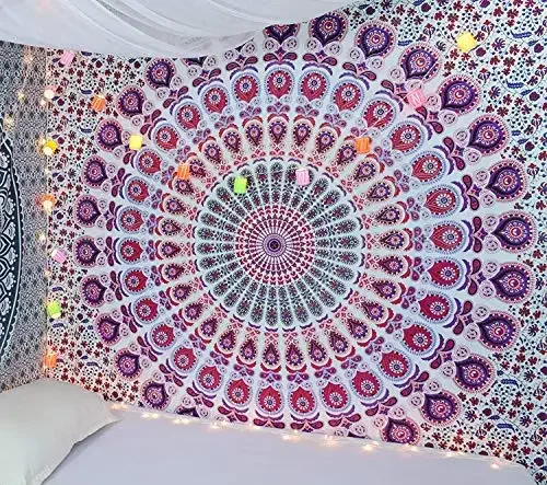 Hippie Mandala Tapestrys India - Home Decor Hippie บทวิจารณ์และราคา