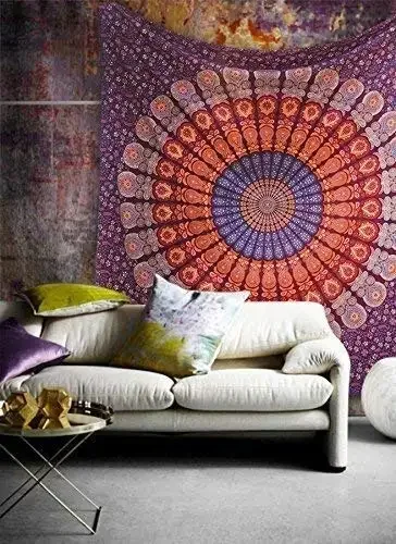 Hippie Mandala Tapestrys India - Home Decor Hippie บทวิจารณ์และราคา