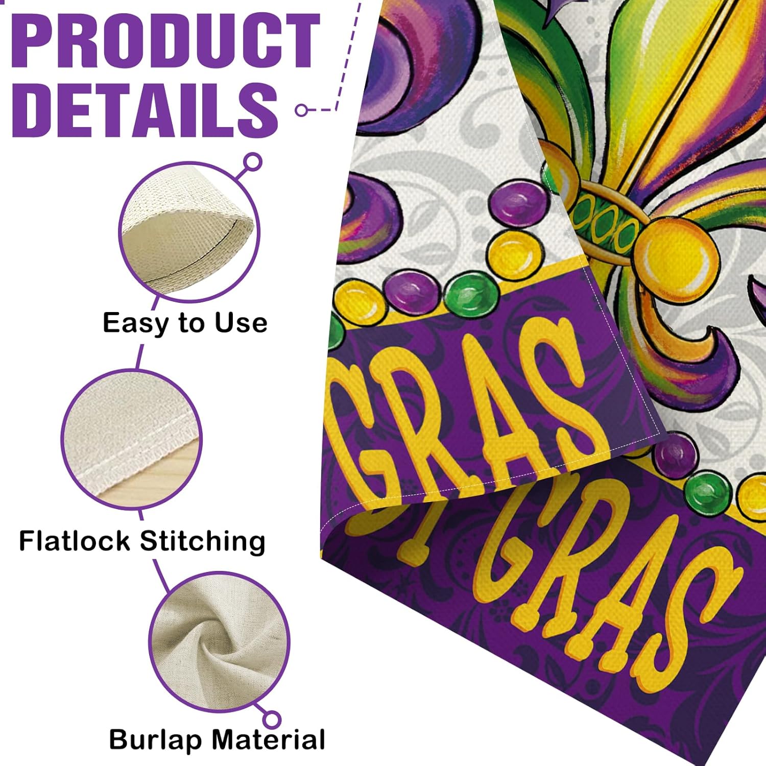 Dyrenson Happy Mardi Gras Fleu - Home Decor New Orleans บทวิจารณ์และราคา