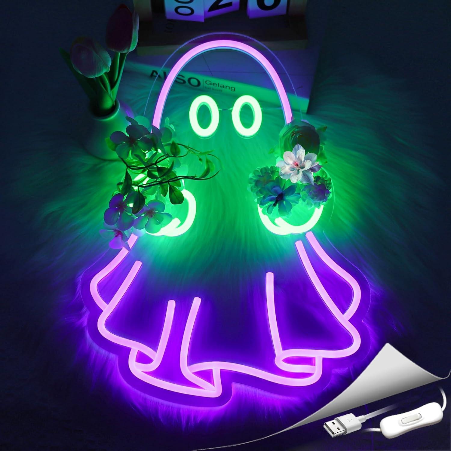 Ghost Neon Sign USB Powered LE - Home Decor Room บทวิจารณ์และราคา