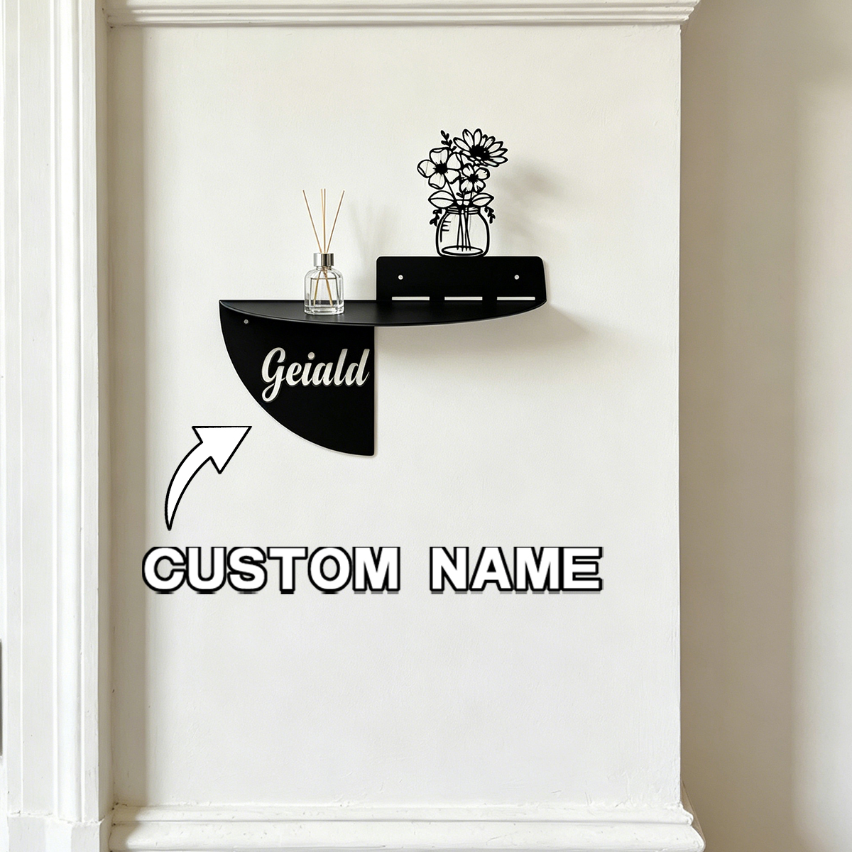 Custom Text flowers Metal Wall - Home Decor Living บทวิจารณ์และราคา