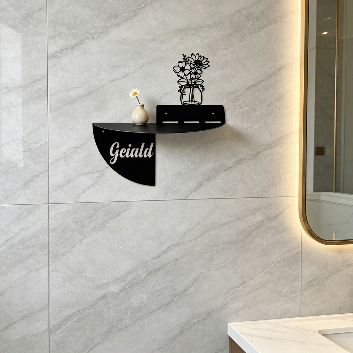 Custom Text flowers Metal Wall - Home Decor Living บทวิจารณ์และราคา